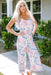 Heather Floral Spaghetti Strap Scoop Neck Jumpsuit - Coco and lulu boutique 