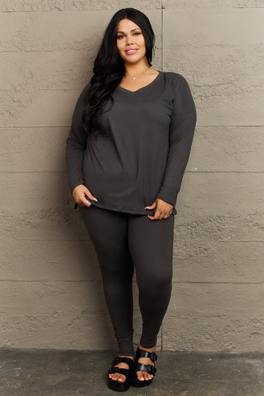 Lazy Days Full Size Long Sleeve and Leggings Set - Coco and lulu boutique 