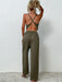 Lauren Crisscross Back Cropped Top and Pants Set - Coco and lulu boutique 