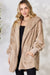 Cozy Faux Fur Open Front Hooded Jacket Taupe - Coco and lulu boutique 