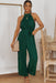 Pamela Accordion Pleated Belted Grecian Neck Sleeveless Jumpsuit - Coco and lulu boutique 
