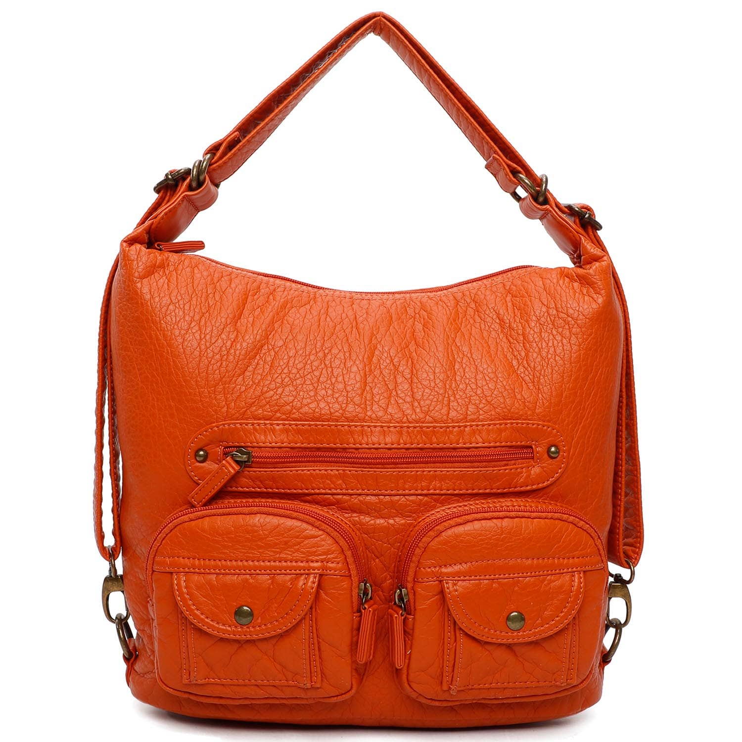Every Day Convertible 3 in 1 Orange Crossbody Backpack - Coco and lulu boutique 