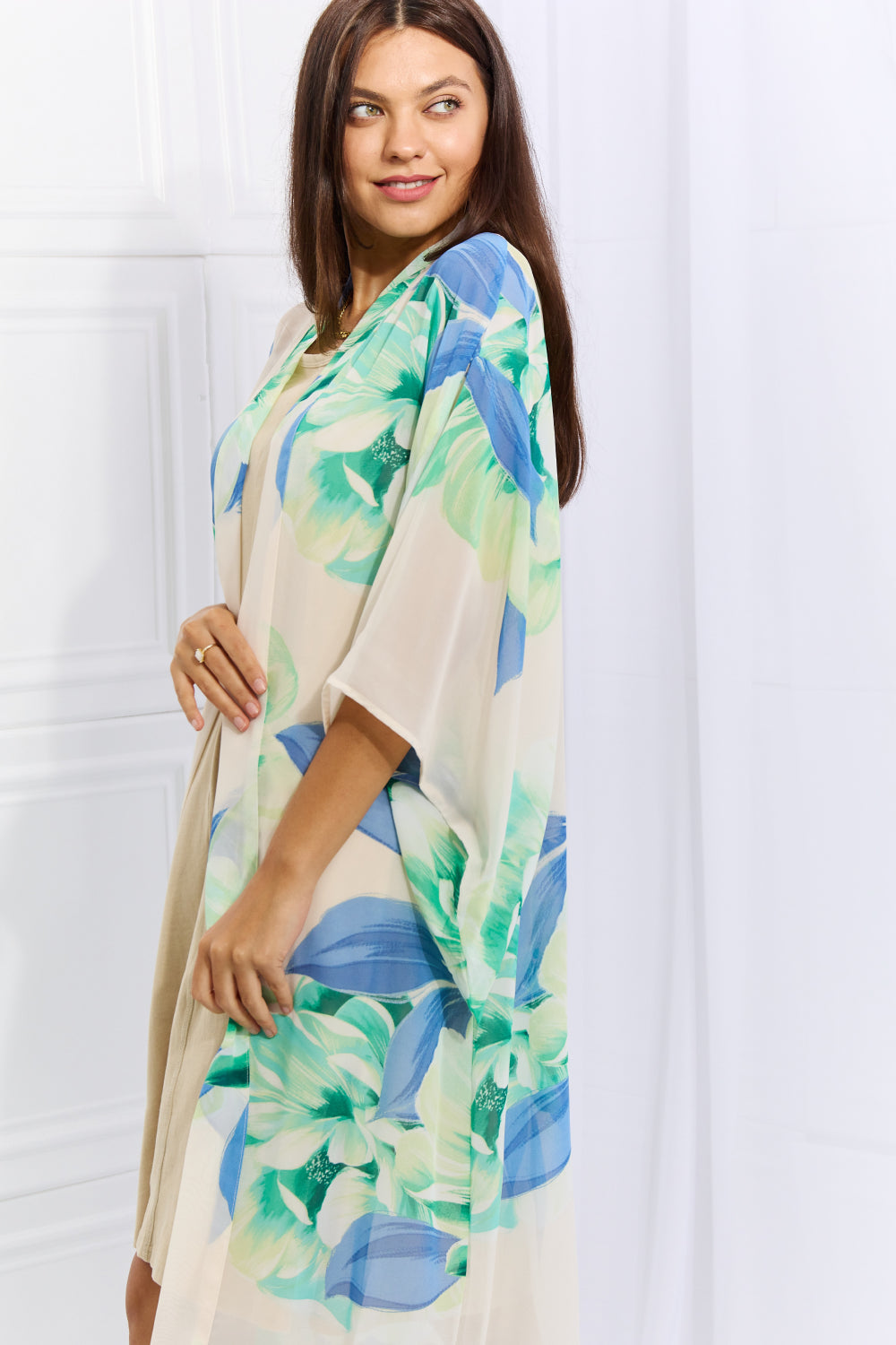 On the Go Floral Kimono - Coco and lulu boutique 