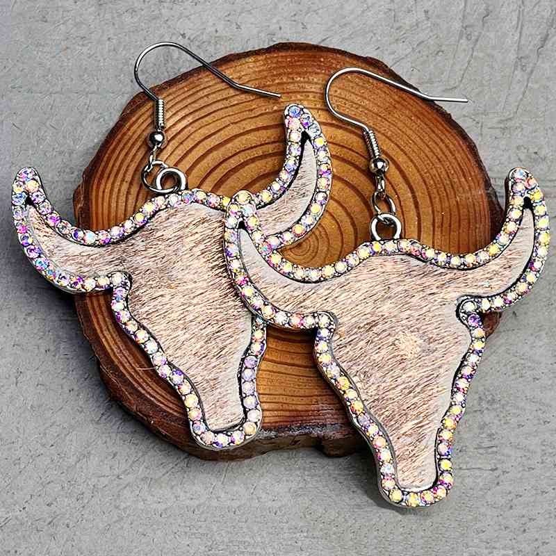 Rhinestone Bull Earrings - Coco and lulu boutique 