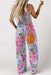 Scarlett Floral Smocked Square Neck Jumpsuit with Pockets - Coco and lulu boutique 