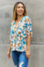 BOMBOM Floral Print Wrap Tunic Top - Coco and lulu boutique 