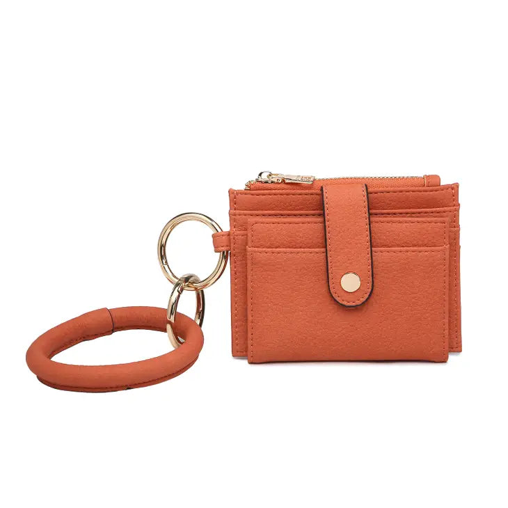 Sammie Burnt Orange Mini Snap Wallet w/ Ring - Coco and lulu boutique 