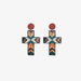 Cross Wood Drop Earrings - Coco and lulu boutique 