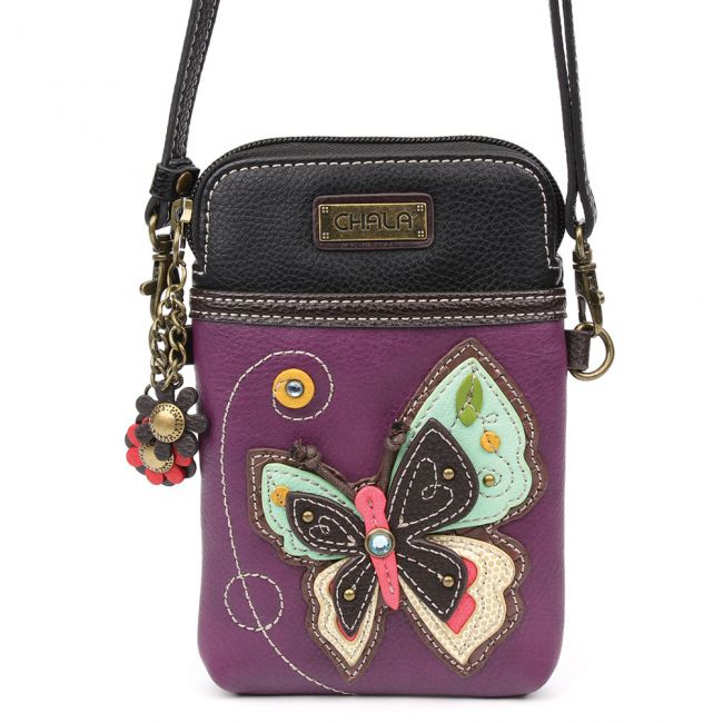 Purple Butterfly Collectable Cellphone Crossbody Bag - Coco and lulu boutique 