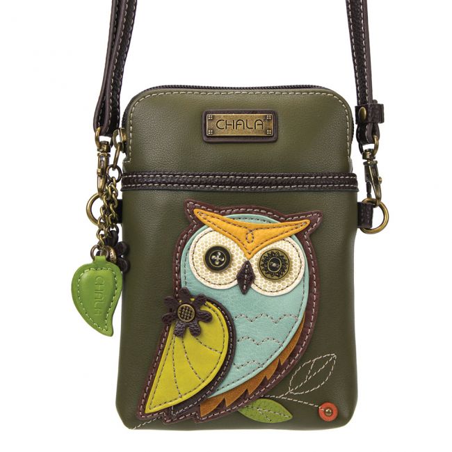 Owl Olive Green Collectable Cellphone Bag - Coco and lulu boutique 