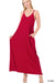 V NECK CAMI MAXI DRESS WITH SIDE POCKETS - Coco and lulu boutique 