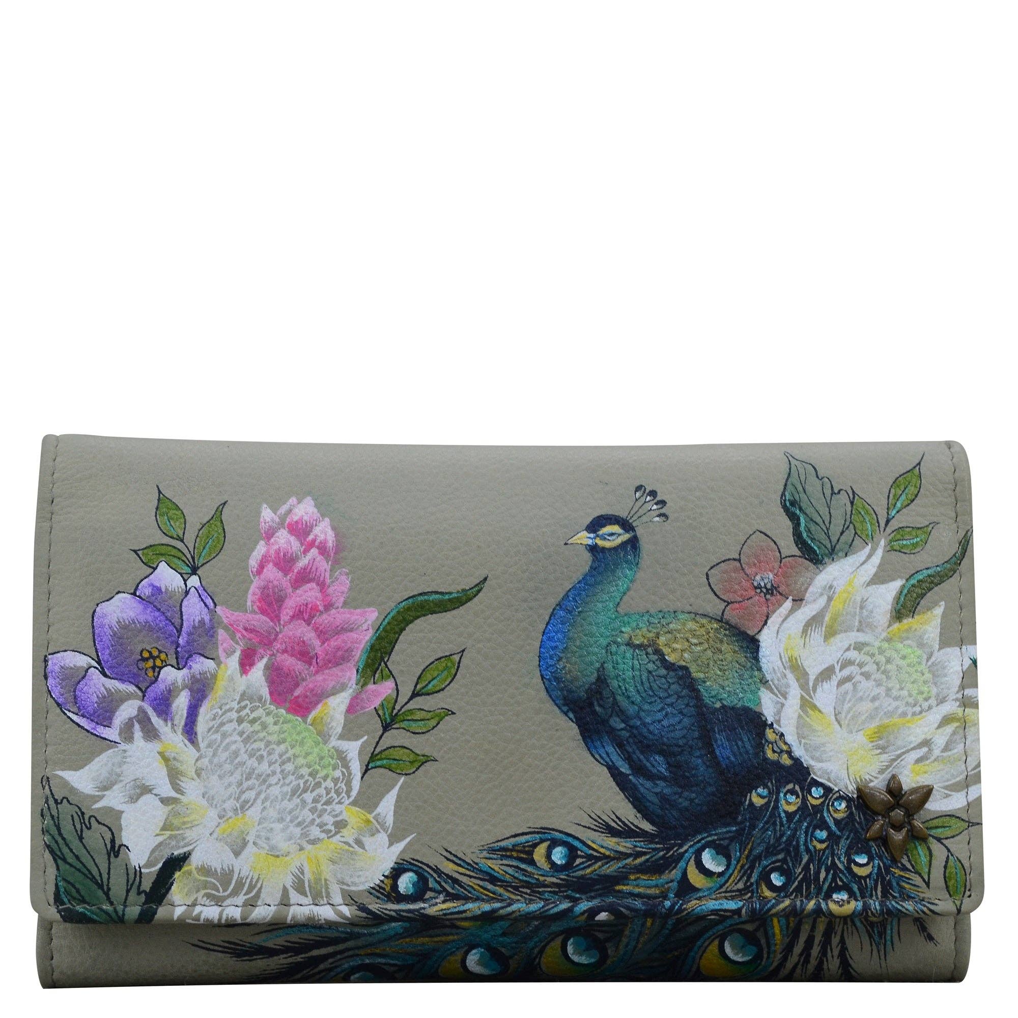 Peacock Checkbook Clutch with RFID - Coco and lulu boutique 