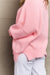 Emily Comfort Awaits Slouchy Side Slit Sweater in Pink - Coco and lulu boutique 