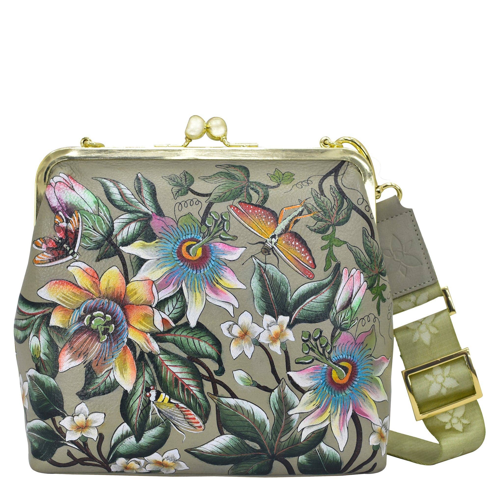 Hand Painted Vintage Inspired Dragonfly Satchel - Coco and lulu boutique 