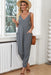 Morgan Spaghetti Strap Deep V Jumpsuit with Pockets - Coco and lulu boutique 