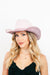 Fame Pave Rhinestone Trim Faux Suede Hat - Coco and lulu boutique 