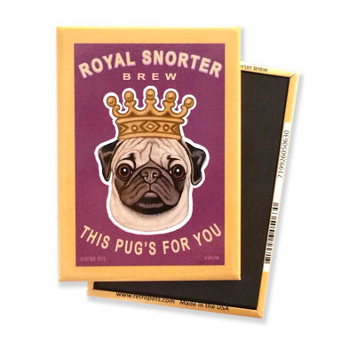 Royal Snorter Pug Retro Pet Dog Magnet - Coco and lulu boutique 