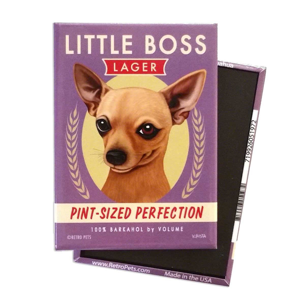 Chihuahua Boss Retro Pet Dog Magnet - Coco and lulu boutique 