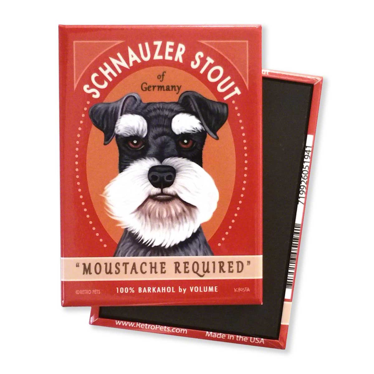 Schnauzer Stout Retro Pet Dog Magnet - Coco and lulu boutique 