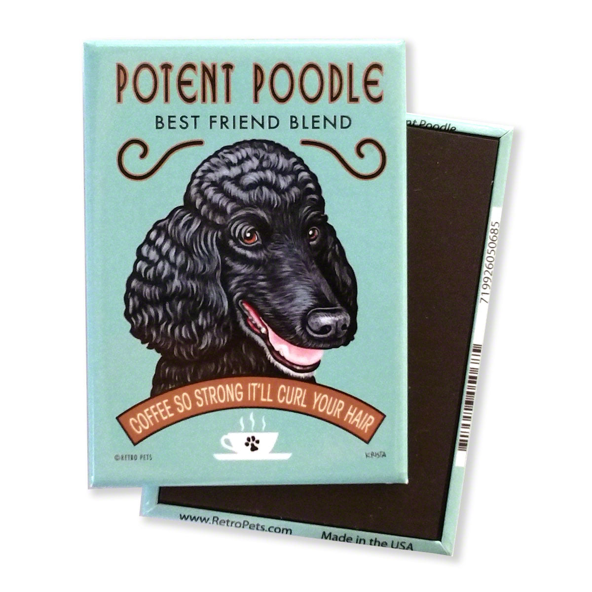Poodle Standard Retro Pet Dog Magnet - Coco and lulu boutique 