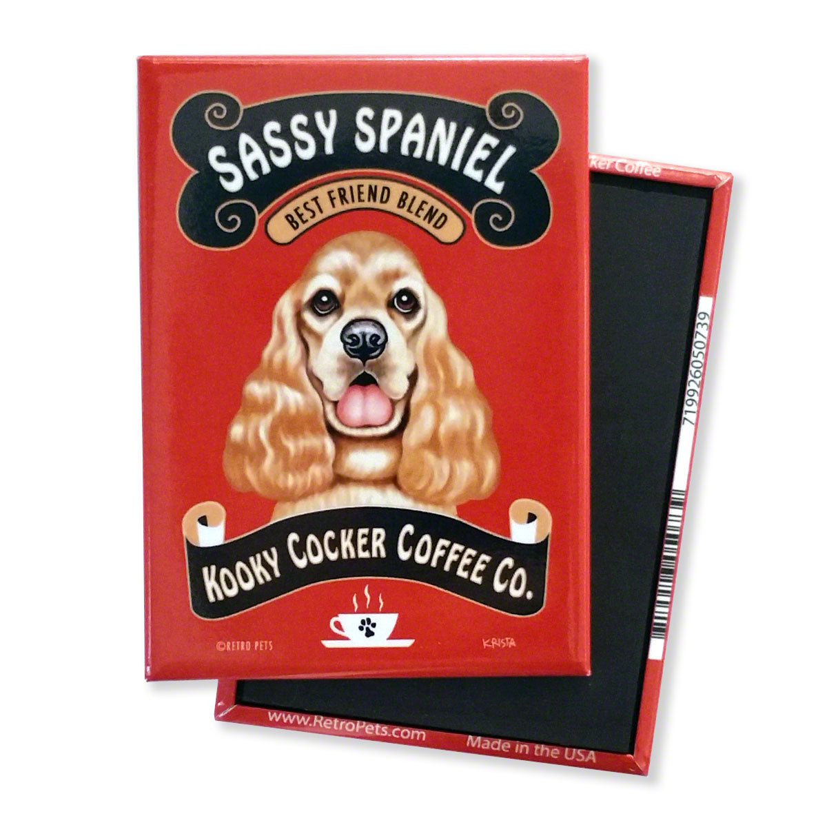Sassy Cocker Spaniel Retro Pet Dog Magnet - Coco and lulu boutique 