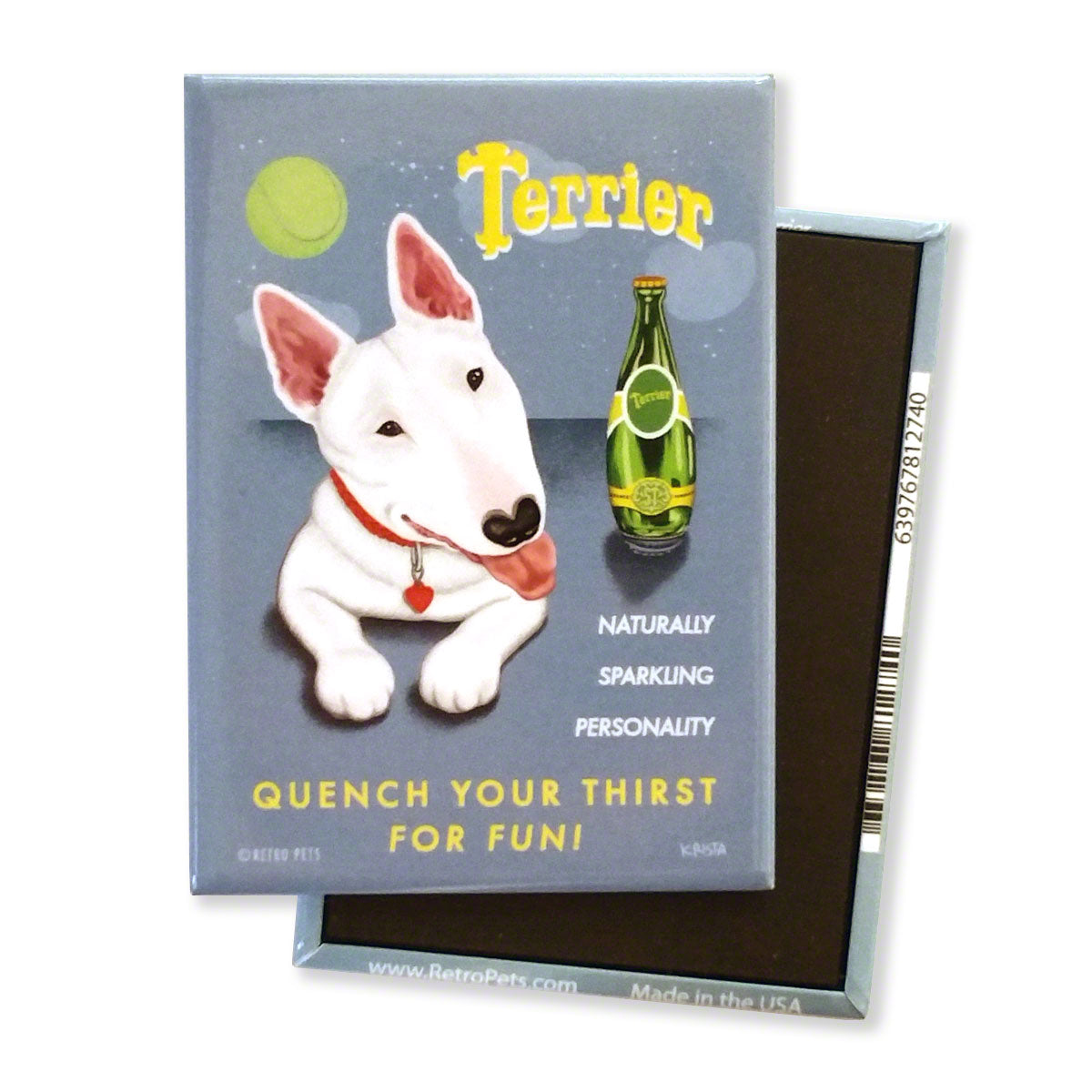 Bull Terrier Retro Pet Dog Magnet - Coco and lulu boutique 