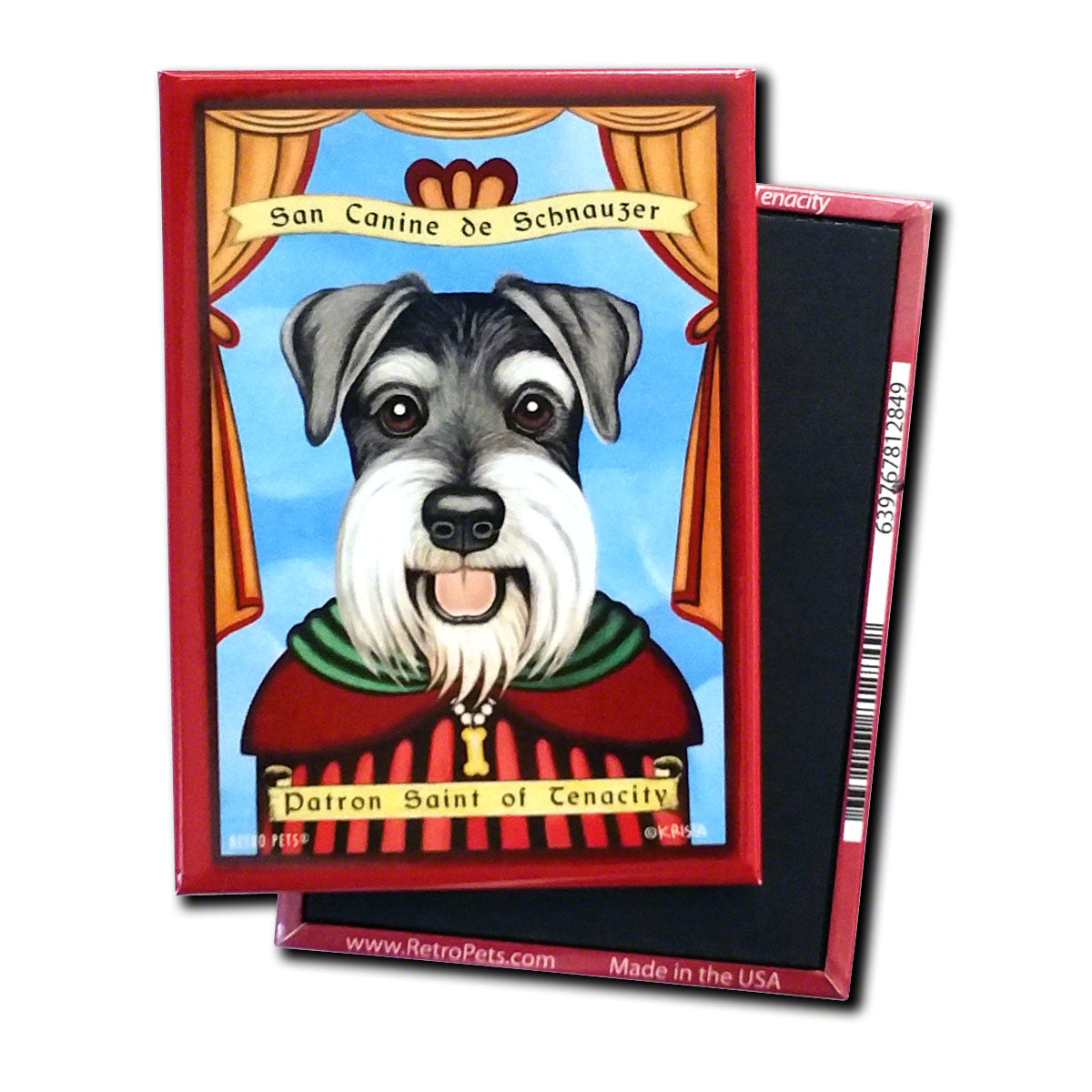 Schnauzer Retro Pet Dog Magnet - Coco and lulu boutique 