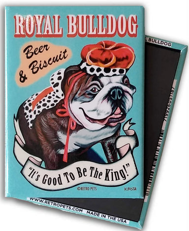 English Bulldog Royal Retro Pet Dog Magnet - Coco and lulu boutique 
