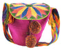 Reina Large Handmade Crochet Wayuu Bag with Crystals on the Lid - Coco and lulu boutique 
