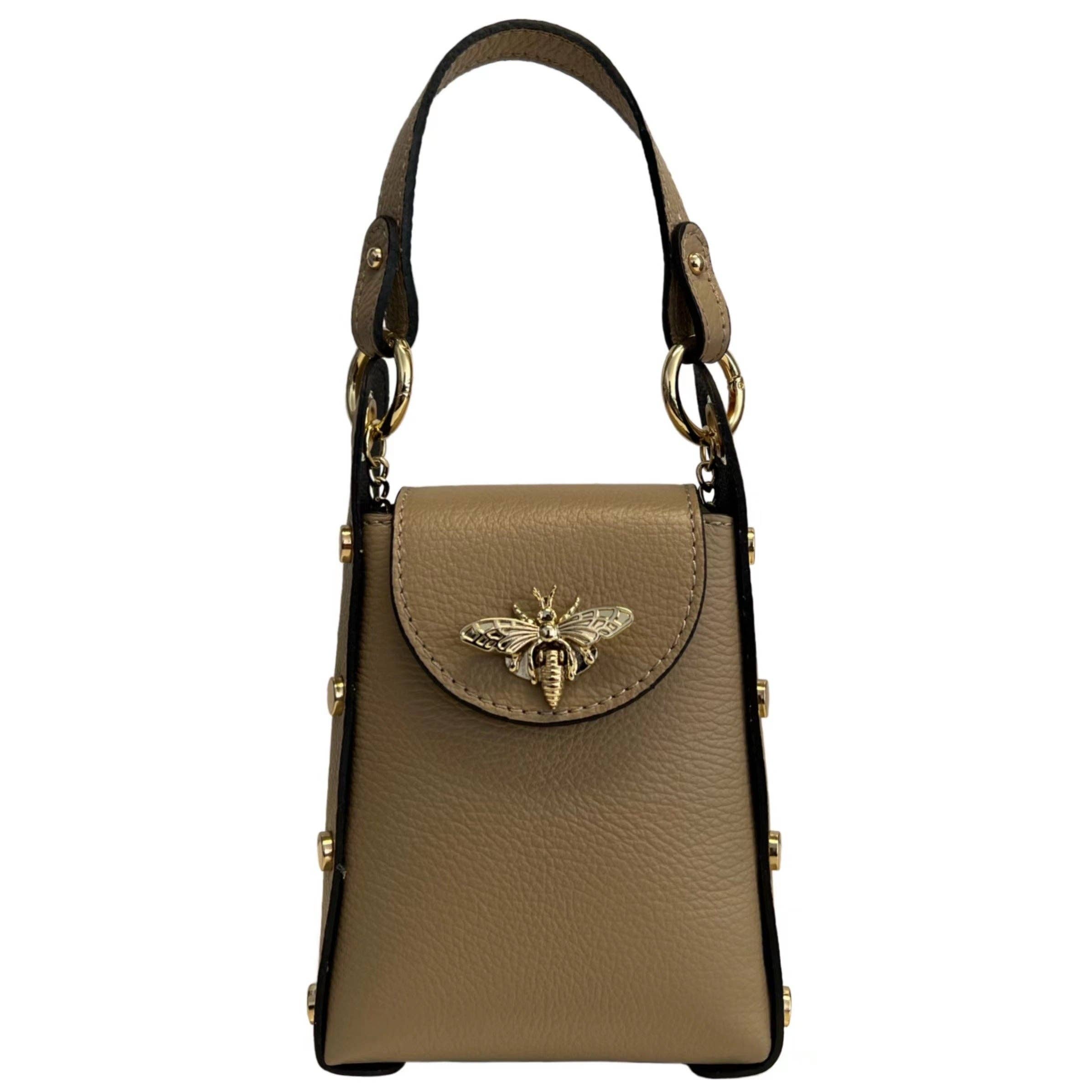 Modarno mini bag in genuine leather dollar with bee-shaped l - Coco and lulu boutique 