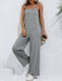 Emily Tie-Shoulder Wide Leg Jumpsuit with Pockets - Coco and lulu boutique 