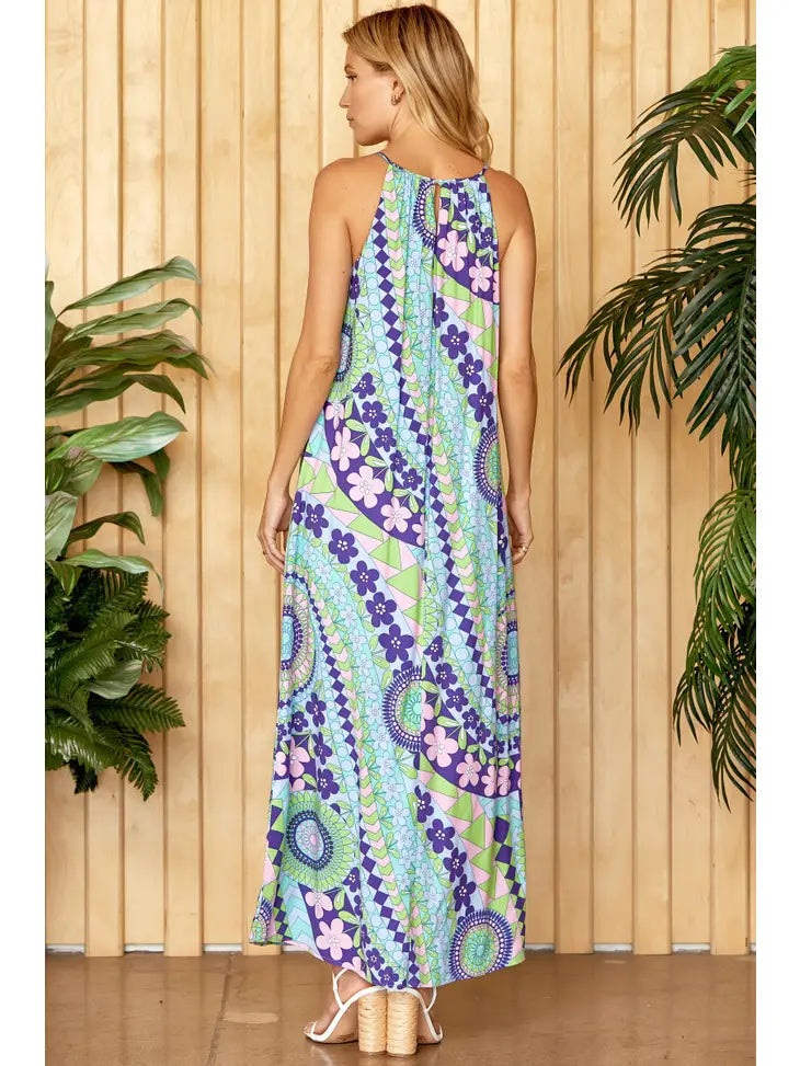 Nora All Over Print Maxi Dress - Coco and lulu boutique 