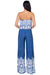 Ava Denim Blue Floral  Women's Jumpsuit - Coco and lulu boutique 