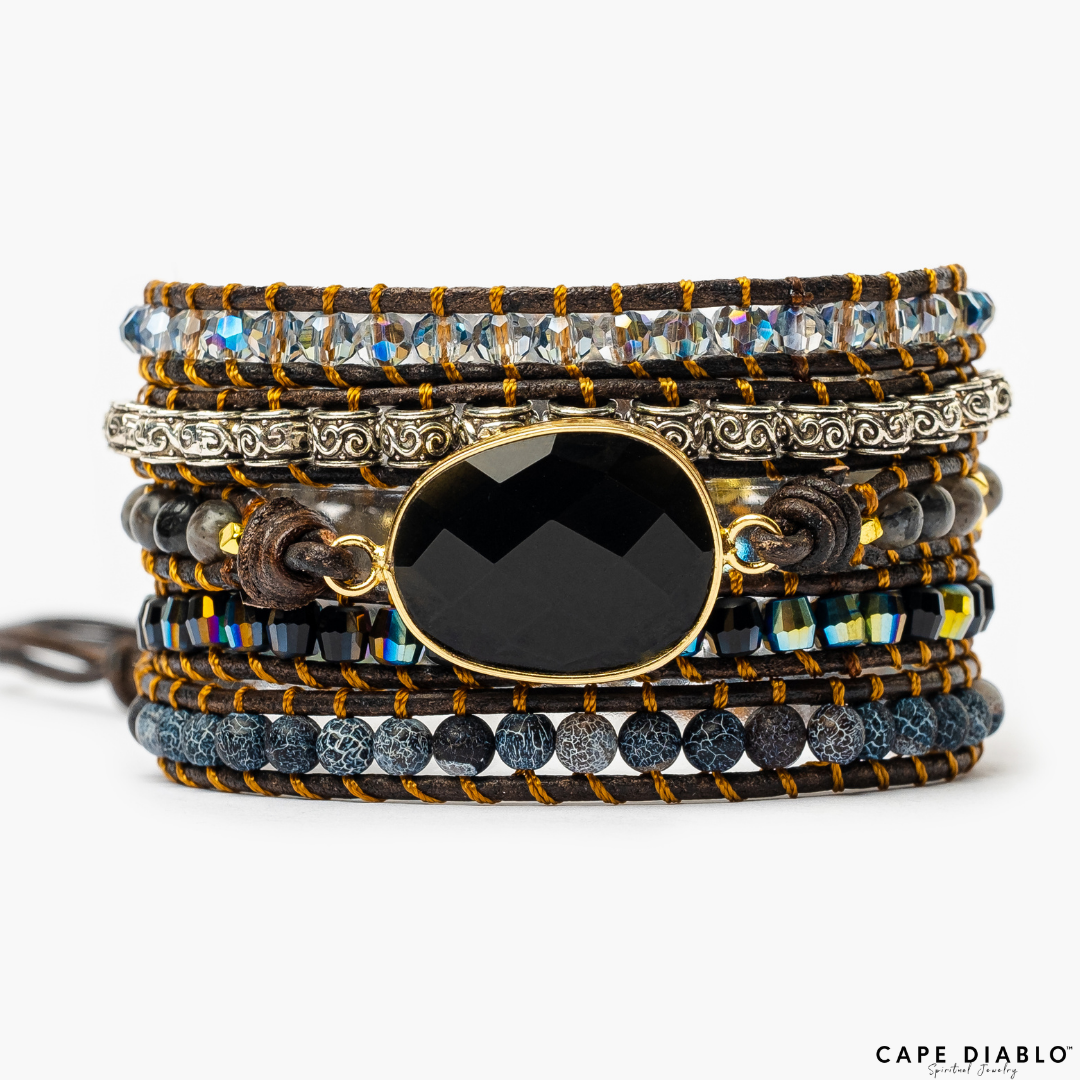 Onyx Moonlight Protection Wrap Bracelet - Coco and lulu boutique 