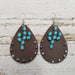 Alloy Turquoise Cactus Leather Earrings - Coco and lulu boutique 