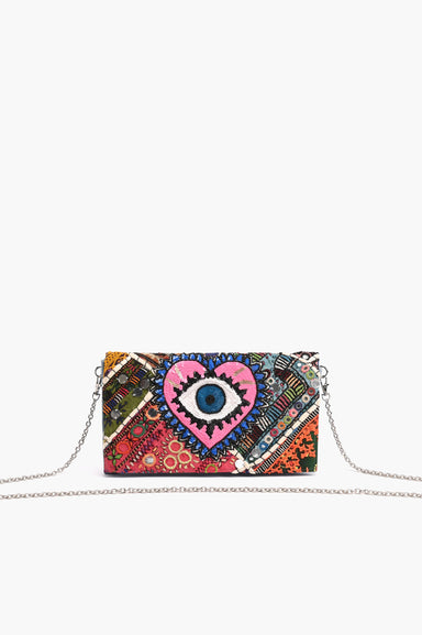 WATCH OVER ME EVIL EYE DENIM Clutch - Coco and lulu boutique 