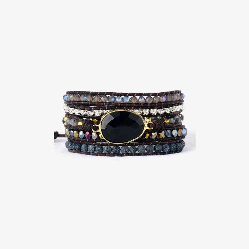 Agate Beaded 5 wrap Bracelet - Coco and lulu boutique 