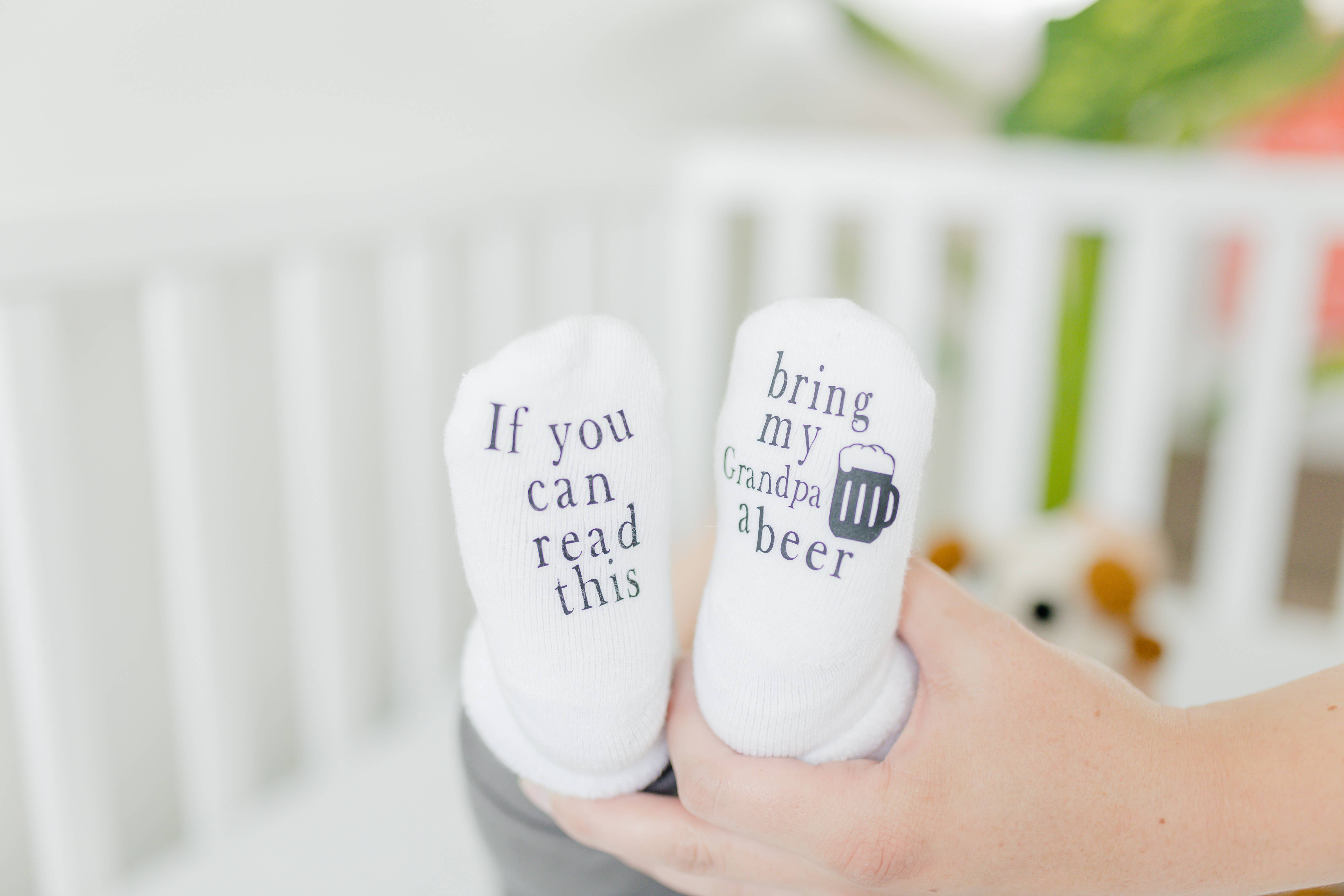If you can Read this Bring my Grandpa a Beer Baby Socks - Coco and lulu boutique 