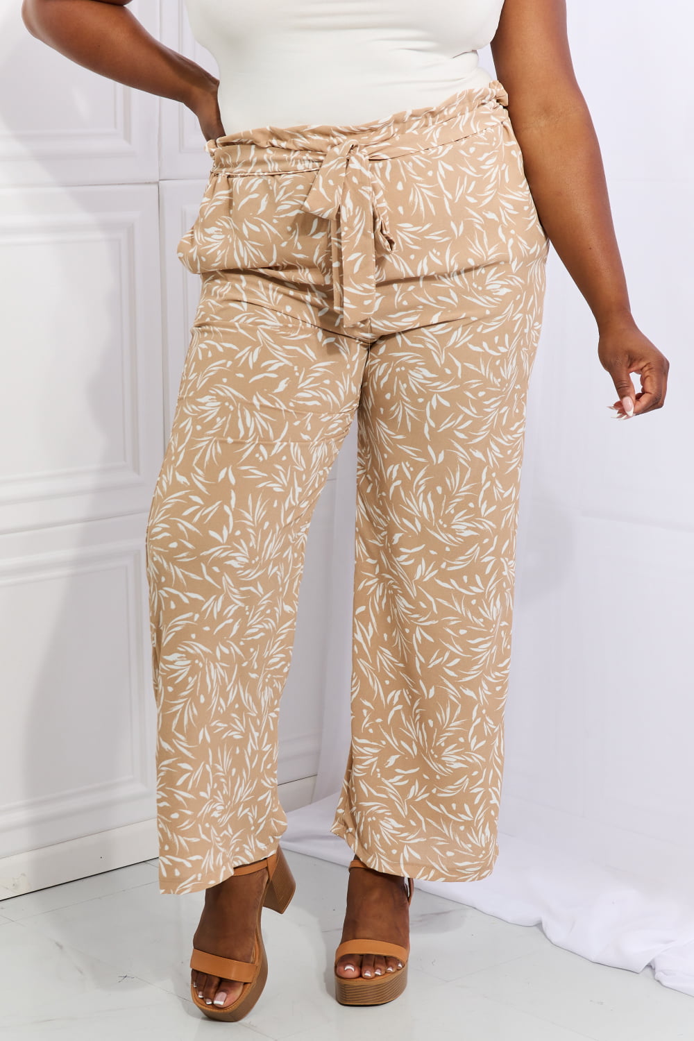 Everyday  Right Angle Full Size Geometric Printed Pants - Coco and lulu boutique 