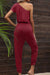 Cathy Drawstring Waist One-Shoulder Jumpsuit with Pockets - Coco and lulu boutique 