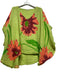 Linen Floral Poncho Top Anis Green - Coco and lulu boutique 