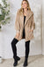 Cozy Faux Fur Open Front Hooded Jacket Taupe - Coco and lulu boutique 