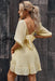 Louisa Tie-Back Ruffled Hem Square Neck Mini Dress - Coco and lulu boutique 