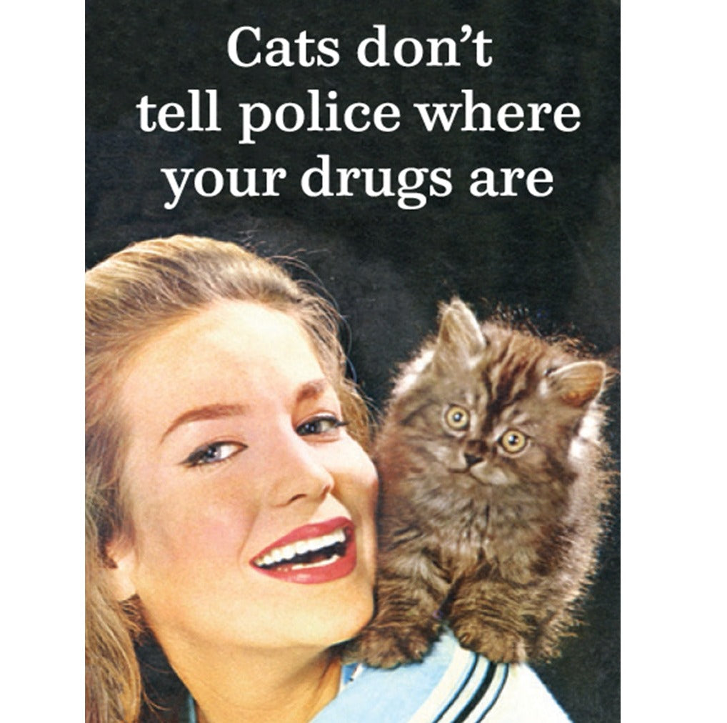 Cats Don't Tell Fun Retro Magnet - Coco and lulu boutique 