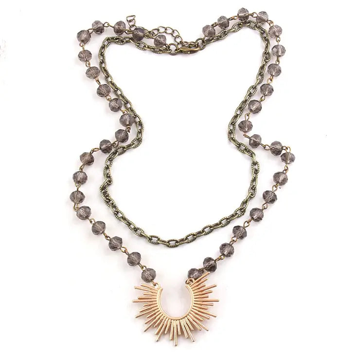 Radiate Sunshine Necklace Set - Coco and lulu boutique 