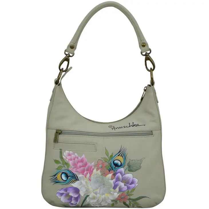 Peacock Convertible Slim Hobo With Crossbody Strap - Coco and lulu boutique 