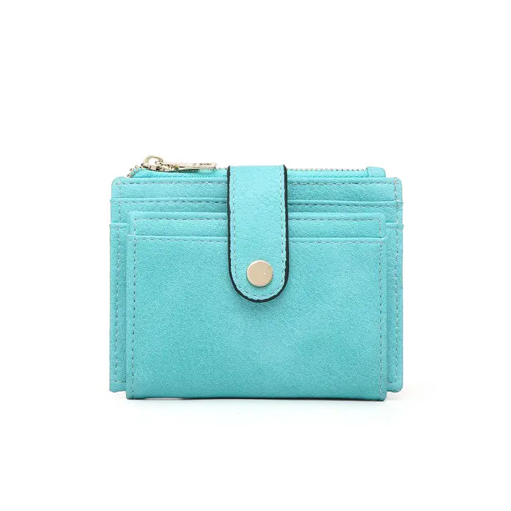 Sadie Turquoise Mini Snap Wallet/Card Holder - Coco and lulu boutique 