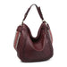 Aris Wine Whipstitch Hobo/Crossbody w/ Guitar Strap - Coco and lulu boutique 