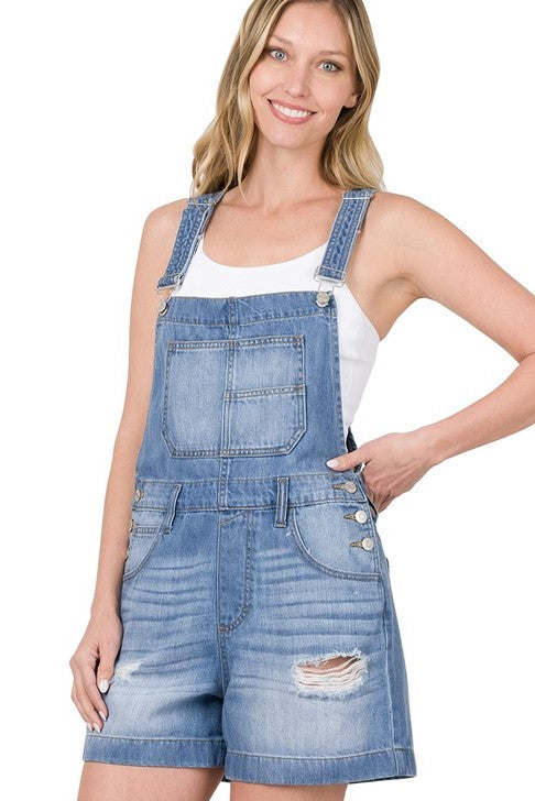 Plus Ruffle Hem Denim Overall Dress Without Top | SHEIN EUR